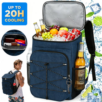 NOCOEX 22L Cooler Backpack with 20H Cooling & Bottle Opener, 28 Cans Backpack Cooler Insulated Leak Proof for Camping Hiking Beach Picnic Fishing (Blue)