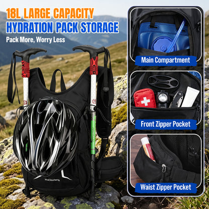 NOCOEX Hydration Backpack with 2L Leak-Proof Water Bladder, 15L Lightweight Multi-Pocket Water Backpack for Hiking, Running, Cycling, Camping, Concert