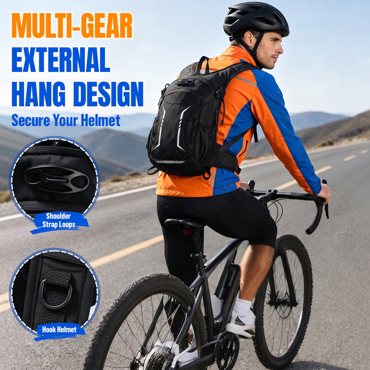 NOCOEX Hydration Backpack with 2L Leak-Proof Water Bladder, 15L Lightweight Multi-Pocket Water Backpack for Hiking, Running, Cycling, Camping, Concert