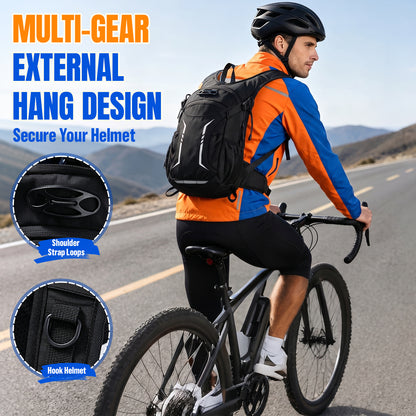 NOCOEX Hydration Backpack with 2L Leak-Proof Water Bladder, 15L Lightweight Multi-Pocket Water Backpack for Hiking, Running, Cycling, Camping, Concert