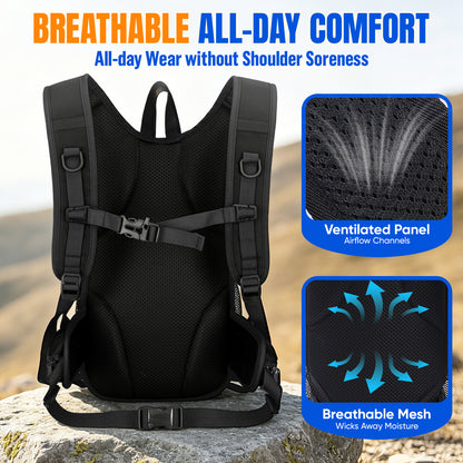 NOCOEX Hydration Backpack with 2L Leak-Proof Water Bladder, 15L Lightweight Multi-Pocket Water Backpack for Hiking, Running, Cycling, Camping, Concert