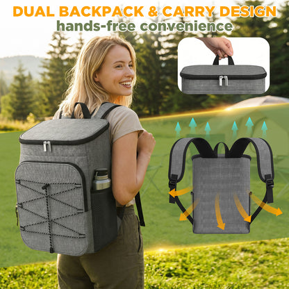 NOCOEX 22L Cooler Backpack with 20H Cooling & Bottle Opener, 28 Cans Backpack Coolers Insulated Leak Proof for Camping Hiking Beach Picnic Fishing