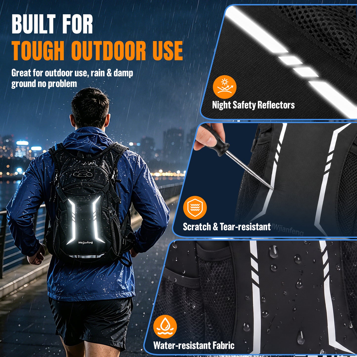NOCOEX Hydration Backpack with 2L Leak-Proof Water Bladder, 15L Lightweight Multi-Pocket Water Backpack for Hiking, Running, Cycling, Camping, Concert