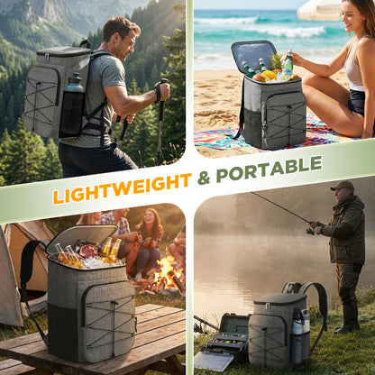 NOCOEX 22L Cooler Backpack with 20H Cooling & Bottle Opener, 28 Cans Backpack Coolers Insulated Leak Proof for Camping Hiking Beach Picnic Fishing