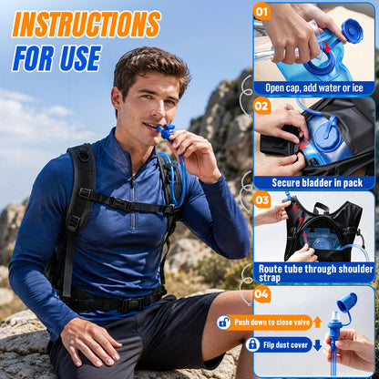 NOCOEX Hydration Backpack with 2L Leak-Proof Water Bladder, 15L Lightweight Multi-Pocket Water Backpack for Hiking, Running, Cycling, Camping, Concert
