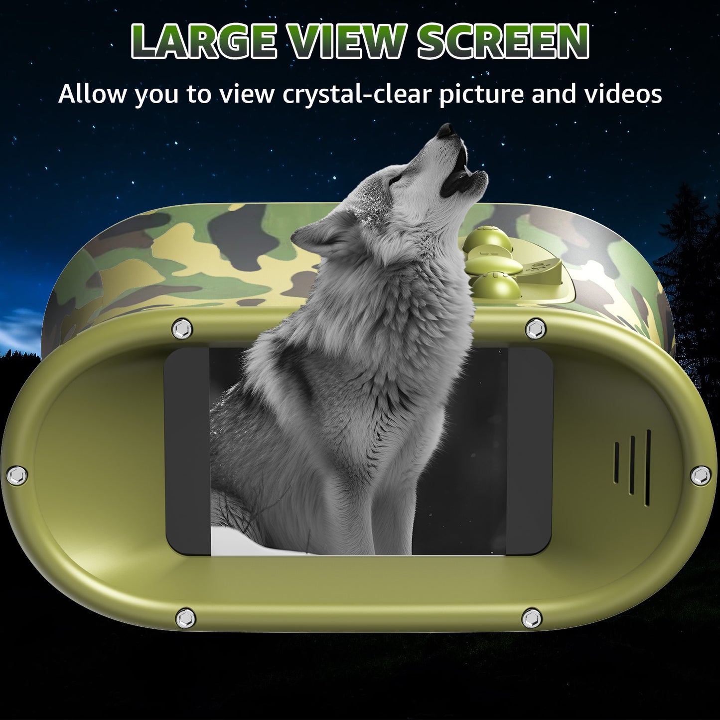Night Vision Binoculars for Kids, 7 Level Infrared Night Vision Goggles for Adults with 8X Digital Zoom, Built-In Flashlight, 32GB Card HD Video Photo, Type-C Rechargeable(Camouflage)