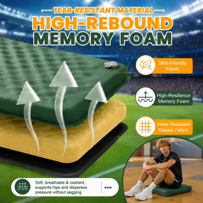 NOCOEX Inflatable Seat Cushion, 2'' Thick Portable Self-Inflating Memory Foam Seat Cushion for Travel, Office, Airplane, Camping, Stadium, Backpacking