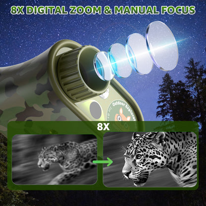 Night Vision Binoculars for Kids, 7 Level Infrared Night Vision Goggles for Adults with 8X Digital Zoom, Built-In Flashlight, 32GB Card HD Video Photo, Type-C Rechargeable(Camouflage)