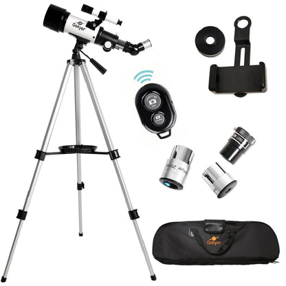 70mm Aperture 400mm AZ Mount Astronomical Refracting Telescope for Kids Beginners - Travel Telescope with Carry Bag, Phone Adapter and Wireless Remote.