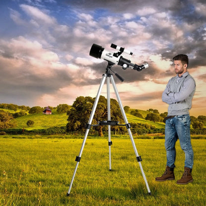 70mm Aperture 400mm AZ Mount Astronomical Refracting Telescope for Kids Beginners - Travel Telescope with Carry Bag, Phone Adapter and Wireless Remote.
